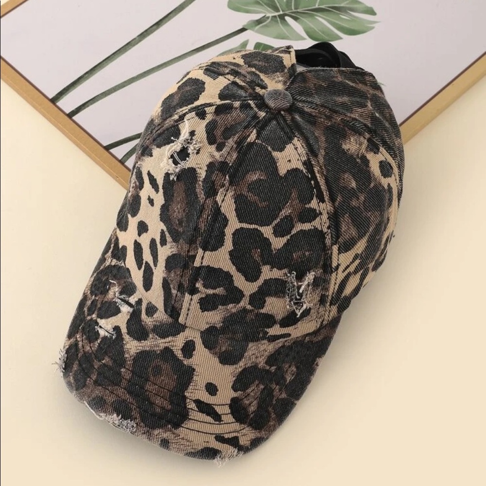 Distressed Leopard Baseball Cap